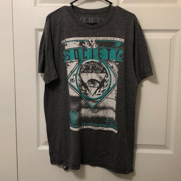 NWOT Men’s Society Short Sleeve T-shirt, XL, Gray - Picture 2 of 5